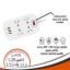 MK 4-way power strip with safety features, 2-meter cable, and 4 USB ports.