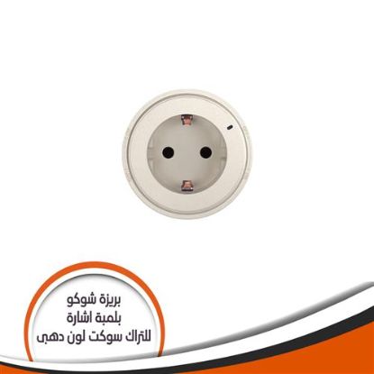بريزة شوكو بلمبة اشارة للتراك - سوكت ذهبى - GM9RN/16/G3