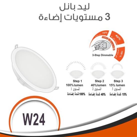 سبوت ليد بانل 24 وات أبيض بثلاث مستويات من الاضاءة