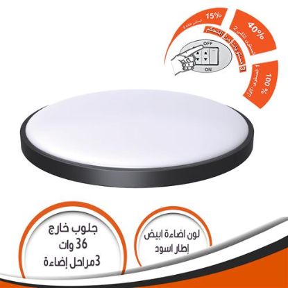 جلوب خارج الحائط أبيض 3 مستويات اطار اسود