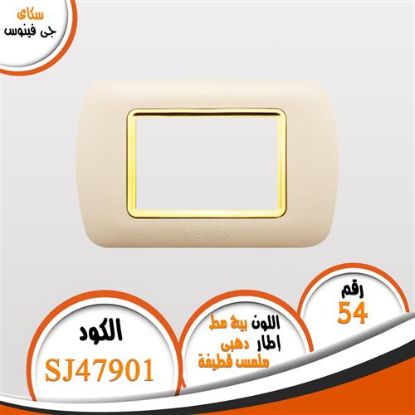 وش بيج مط ذات اطار دهبى (ملمس قطيفة) (54) بدون فريم
