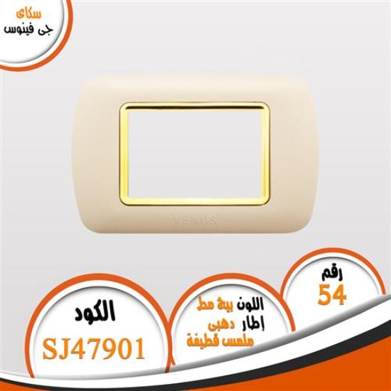 وش بيج مط ذات اطار دهبى (ملمس قطيفة) (54) بدون فريم