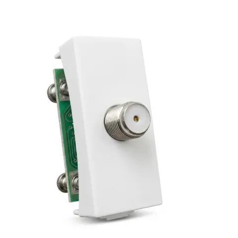 TV/satellite socket with input and output, white