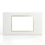 Liner faceplate, white with gold trim