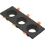 Triple anti-glare spotlight holder, matte black plastic