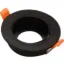 Single round anti-glare spotlight holder, matte black plastic