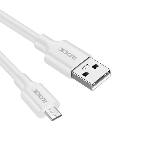 كابل USB-A إلى Micro USB، شحن سريع ونقل بيانات - أبيض — صورة 2