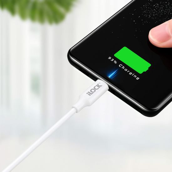 كابل USB-A إلى آيفون، شحن سريع ونقل بيانات - أبيض — صورة 3