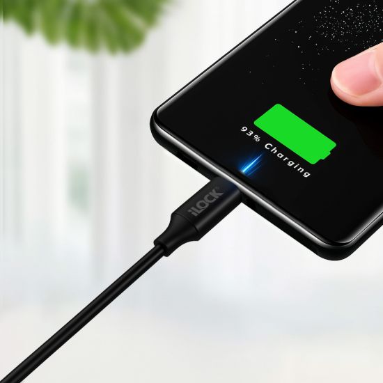 كابل USB-A إلى آيفون، شحن سريع ونقل بيانات - أبيض — صورة 2
