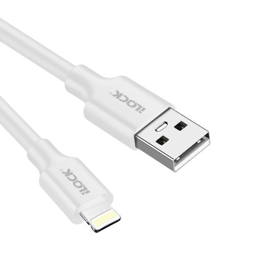 كابل USB-A إلى آيفون، شحن سريع ونقل بيانات - أبيض — صورة 4