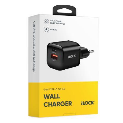 شاحن حائط سريع 30 وات، USB-A وUSB-C، ‏QC 3.0