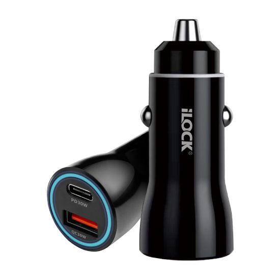 شاحن سيارة سريع 60 وات، USB-C وUSB-A، ‏PD 30 وات وQC 30 وات، مؤشر ليد — صورة 2