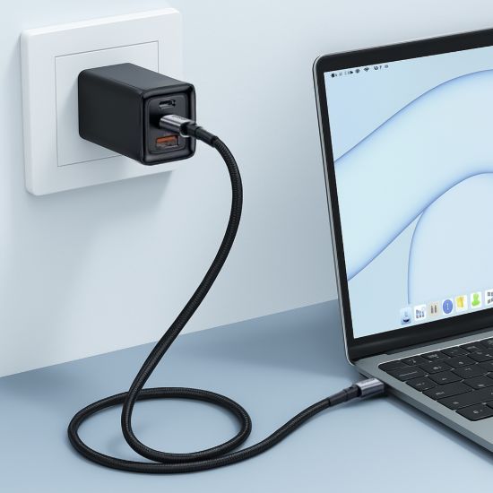 كابل شحن سريع 65 وات، USB-C إلى Type-C، مضفر فائق التحمل — صورة 4