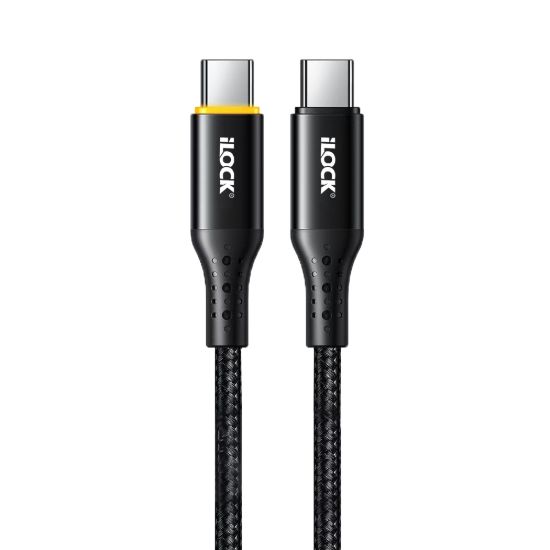 كابل شحن سريع 100 وات، USB-C إلى Type-C، مضفر بمؤشر ليد — صورة 2