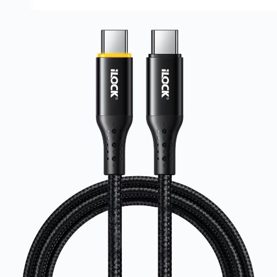 كابل شحن سريع 100 وات، USB-C إلى Type-C، مضفر بمؤشر ليد — صورة 3