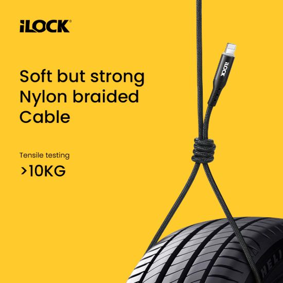 كابل شحن سريع 100 وات، USB-C إلى Type-C، مضفر بمؤشر ليد — صورة 4