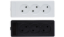 A.TECH 45-degree Power Strip, 3 Sockets — 2 m — 10 A