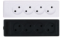A.TECH 45-degree Power Strip, 4 Sockets — 2 m — 10 A