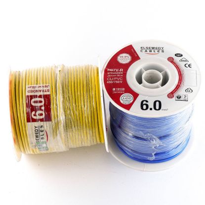 لفة سلك نحاس مجدول معزول PVC 6 مم² — 100 متر — السويدي إلكتريك (بالمتر)