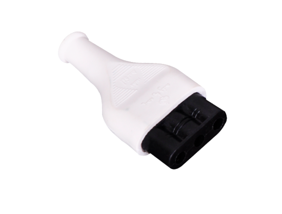 Elwsam white rubber female cable connector
